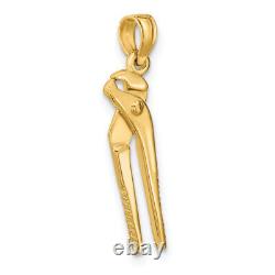 10K Yellow Gold Locking Wrench Necklace Charm Pendant