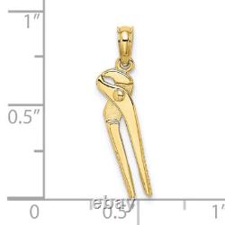 10K Yellow Gold Locking Wrench Necklace Charm Pendant