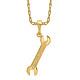 10k Yellow Gold Wrench Necklace Charm Pendant