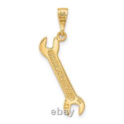10K Yellow Gold Wrench Necklace Charm Pendant