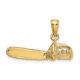 14k Yellow Gold Small Chain Saw Necklace Charm Pendant