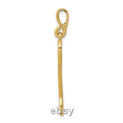 14K Yellow Gold Wrench Necklace Charm Pendant