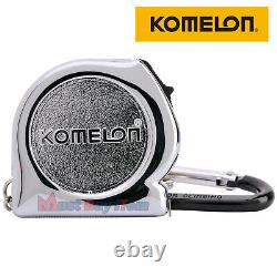 KOMELON Chrome Case Measuring Tape Measure Ruler Mini Keychain Carabiner Tool 3M