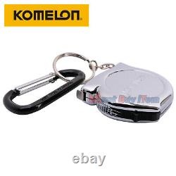 KOMELON Chrome Case Measuring Tape Measure Ruler Mini Keychain Carabiner Tool 3M