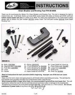 Motion Pro Chain Breaker Kit & Riveting Tool 520 525 & 530 Pitch ATV Motorcycle