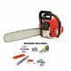 Petrol Chainsaw Heavy Duty 20 52cc Saw Cutter With Cover 2.2kw Free Sparechain