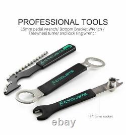 Professional Bicycle Repair Tools 18 In 1 Cycling Multitool Chain Pedal Wrench