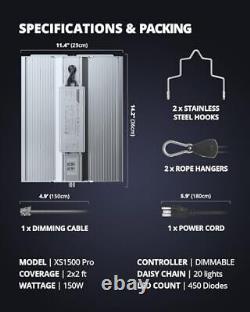 2024 XS1500 Pro LED Grow Light avec nouvelle lentille de génération, chaîne de marguerites à gradation complète