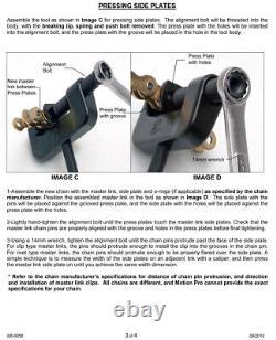 Ensemble de casse-chaîne et d'outil de rivetage Motion Pro pour ATV et moto avec chaînes de pas 520, 525 et 530.