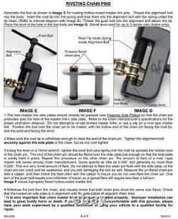 Ensemble de casse-chaîne et d'outil de rivetage Motion Pro pour ATV et moto avec chaînes de pas 520, 525 et 530.