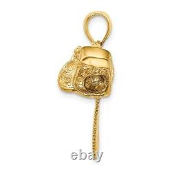 Pendentif de Collier de Scie à Chaîne en Or Jaune 14k, Grande Taille, Charme Outil Professionnel de Carrière