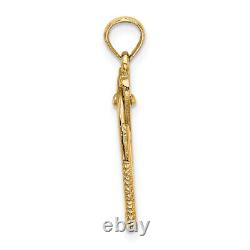 Pendentif de charme de collier de clé à cliquet en or jaune 10K