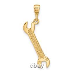 Pendentif de charme de collier de clé à molette en or jaune 10K