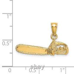 Pendentif de petite scie à chaîne en or jaune 14 carats